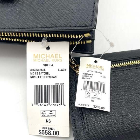 Michael Kors Sheila Medium Satchel Crossbody Bag & Trifold Wallet - Picture 7 of 12